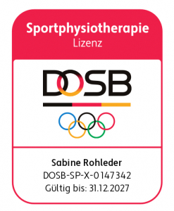 Sportphysiotherapie Lizenz DOSB Sabine Rohleder, gültig bis 31.12.2027